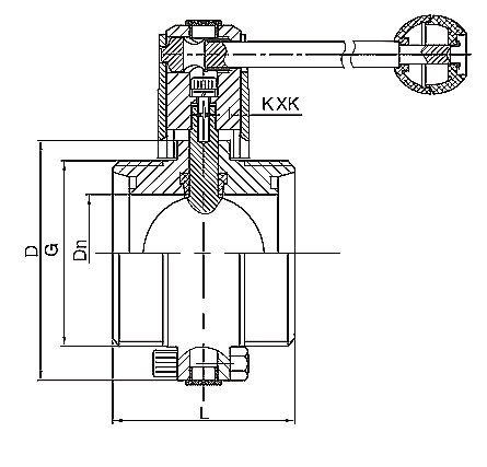 Sanitary butterfly valve component detail