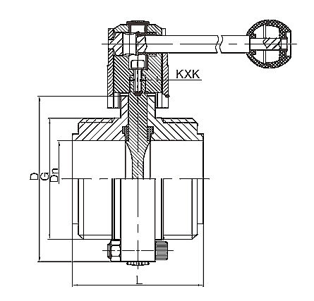 Sanitary butterfly valve component detail
