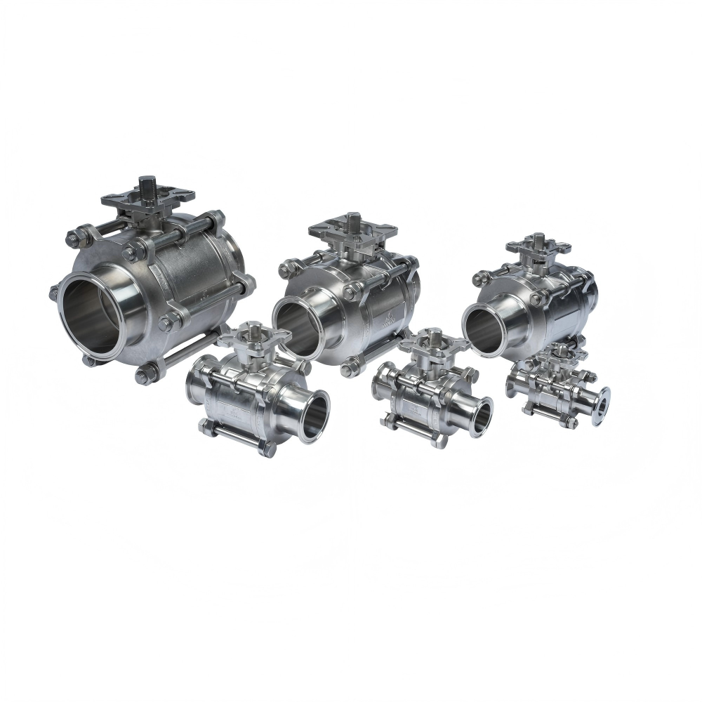Encapsulated Sanitary Ball Valve with ISO mount plate