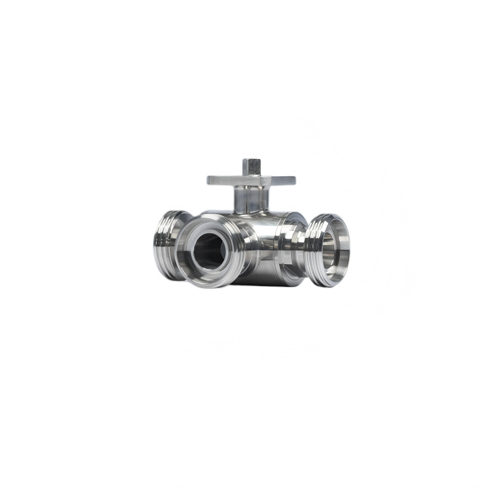 Sanitary Threaded Three Way Ball Valve - Image 2