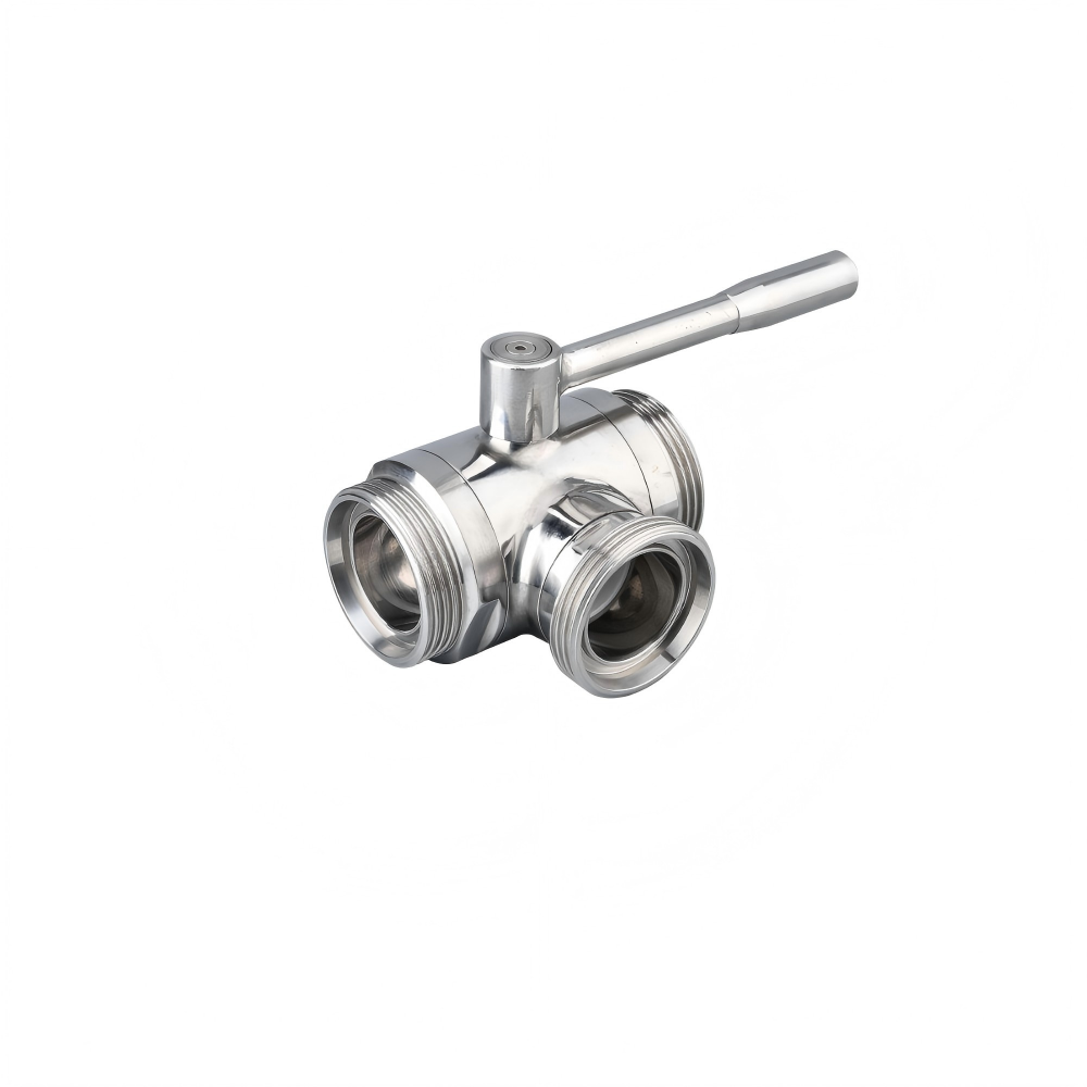 Sanitary Threaded Three Way Ball Valve