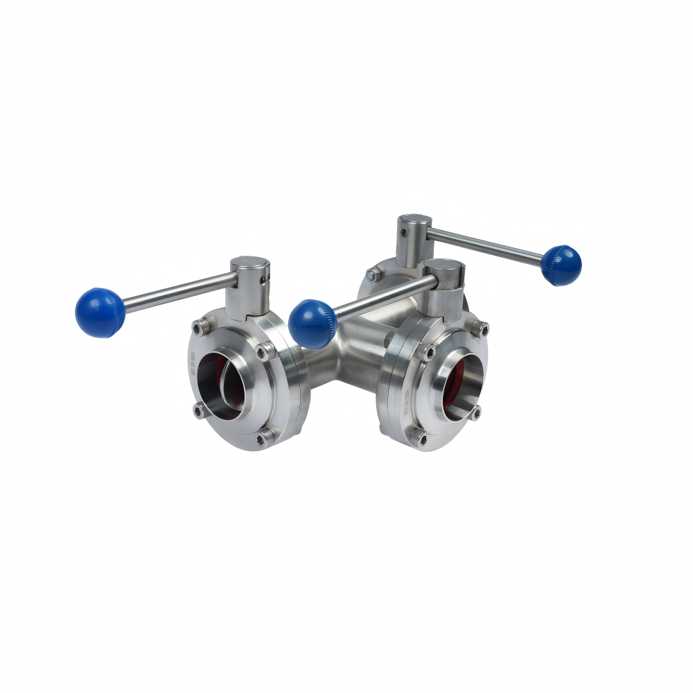 Sanitary Three way Butterfly Valve